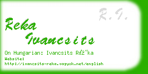 reka ivancsits business card